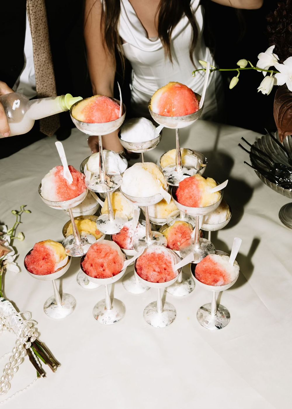 Shave ice tower in Lustra stainless steel coupes